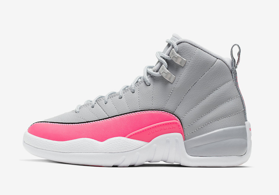 pink grey jordan 12