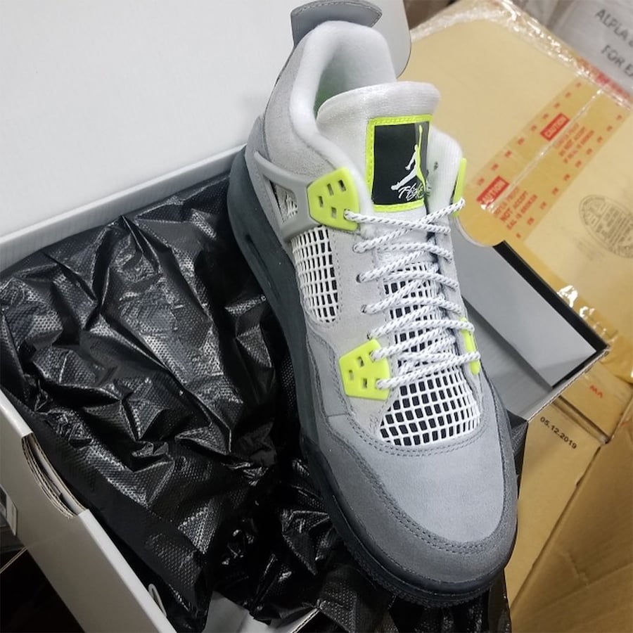 jordan 4 neon grade school