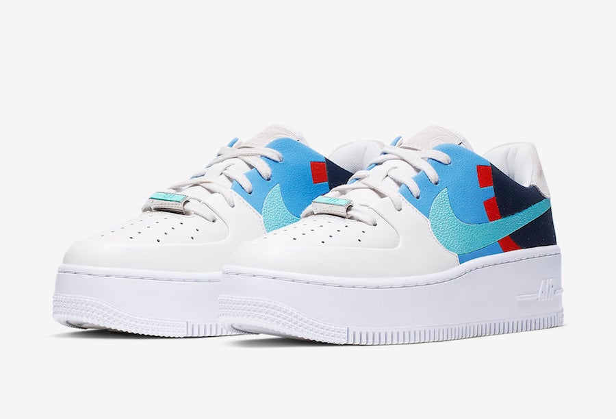 nike air force 1 sage low university blue