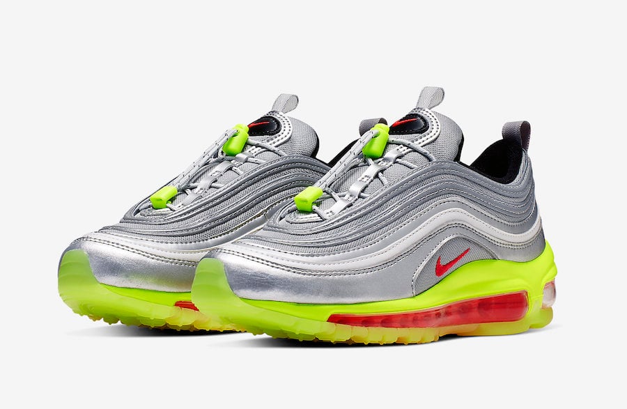 This Nike Air Max 97 Features the ’Silver Bullet’ Theme with Vibrant Accents