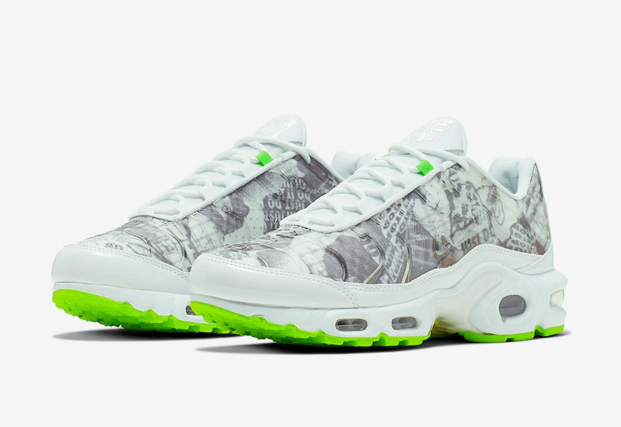 nike air max plus white and green