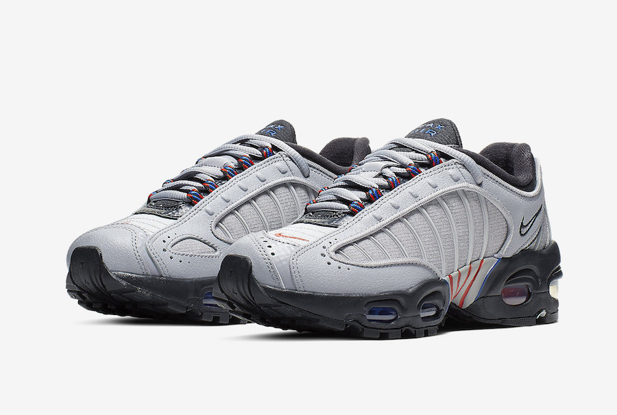 Nike Air Max Tailwind 4 in Grey Features Blue and Orange Accents