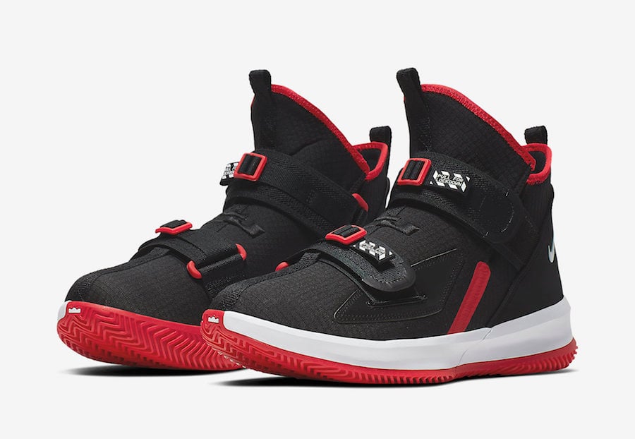 black red and white lebrons