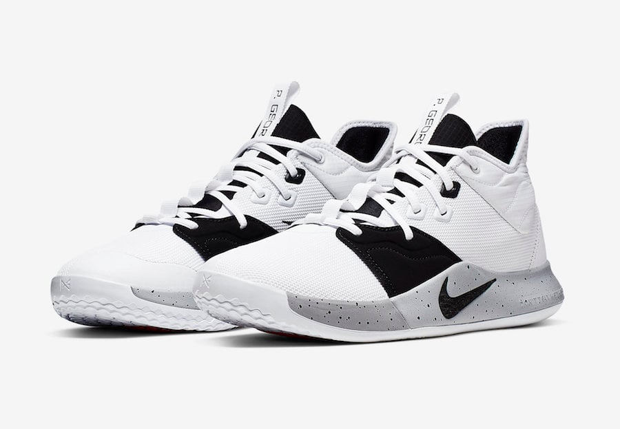 nike pg 3 white and black