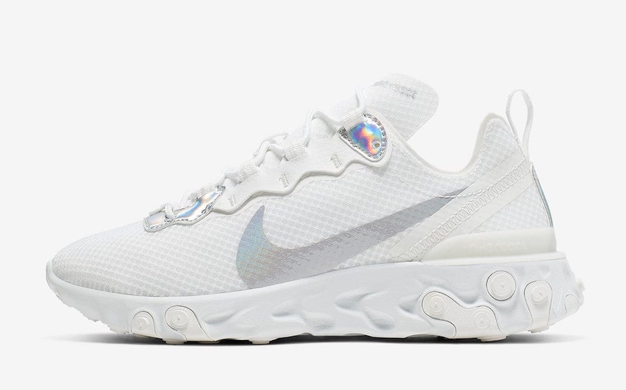 Nike React Element 55 White Iridescent Pack CN0147-100 Release Date