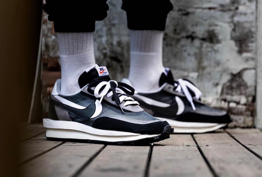 How the Sacai x Nike LDWaffle in ‘Black’ Looks On Feet