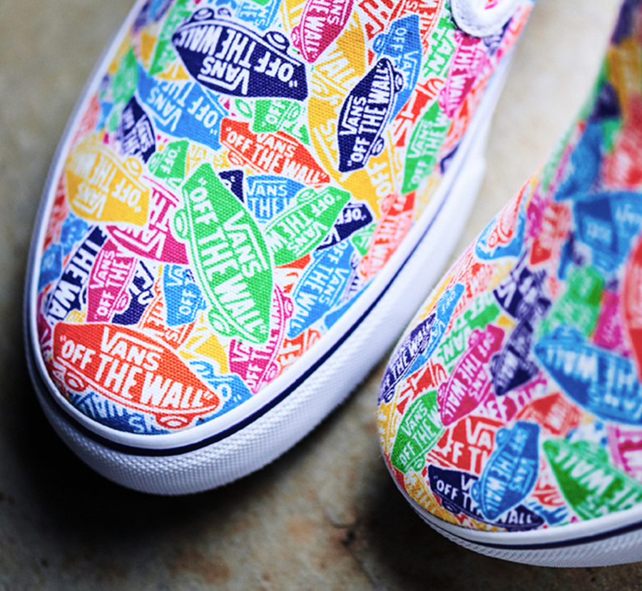 vans slip on multi logo