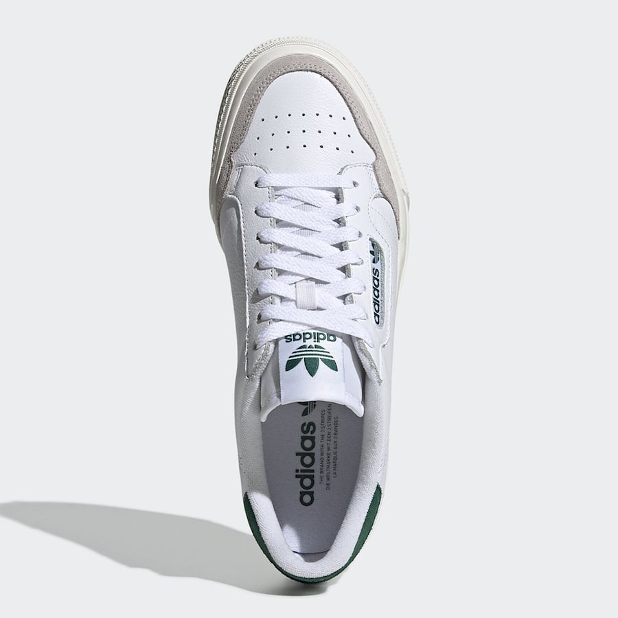 adidas Continental Vulc White Green EF3534 Release Date Info