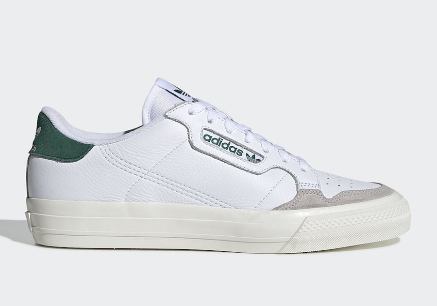 adidas Continental Vulc White Green EF3534 Release Date Info