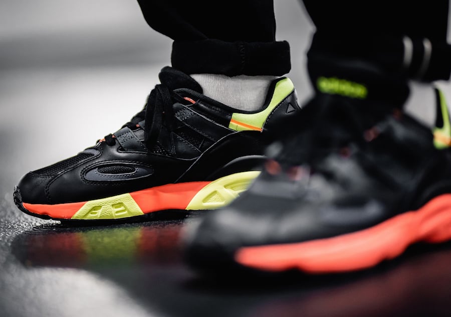 adidas LXCON 94 Black Neon Solar Red EE6257 Release Date Info
