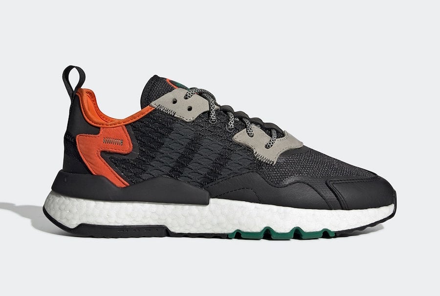 adidas originals nite jogger in black and orange