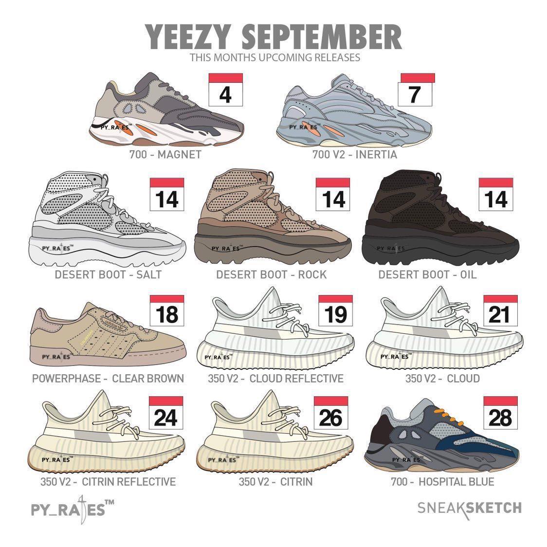 yeezy calendar release 2019