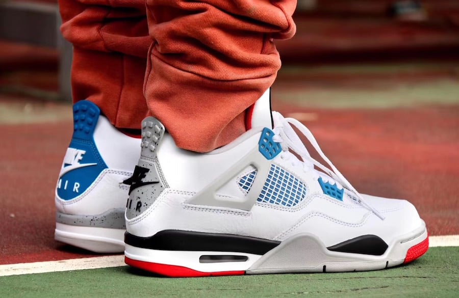 jordan 4 white and red and blue