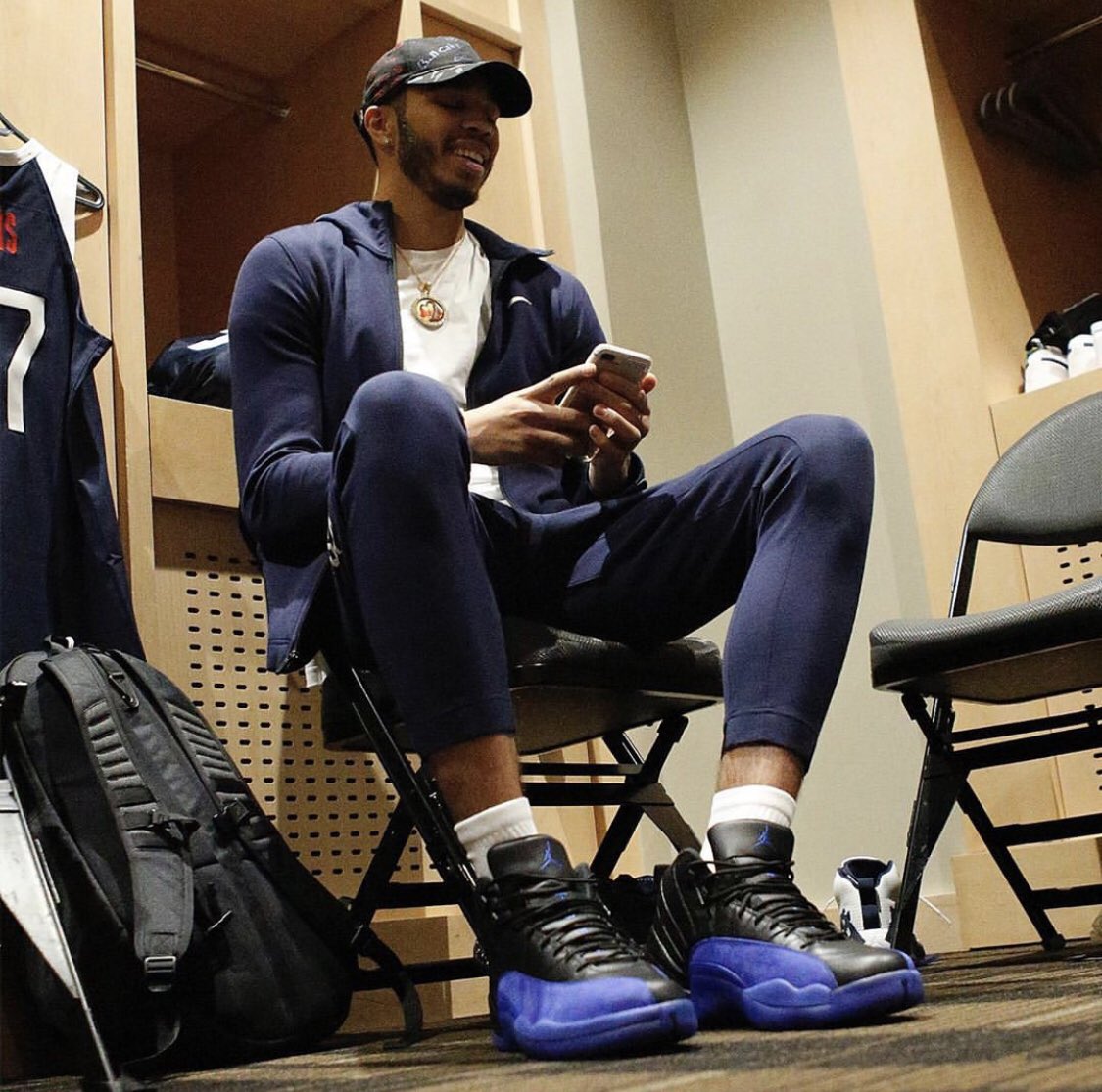 jordan 12 game royal on feet