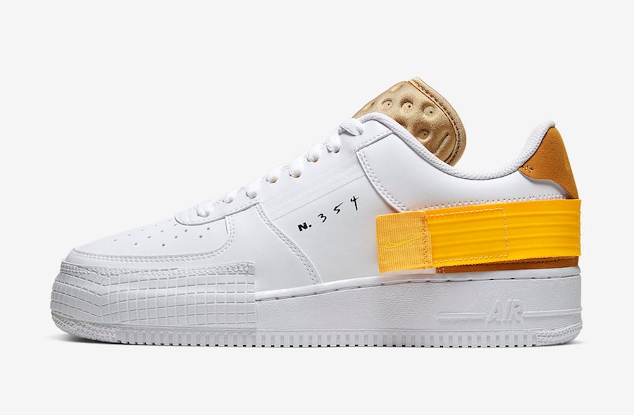 Nike AF1 Type White Gold Yellow AT7859-100 Release Date Info