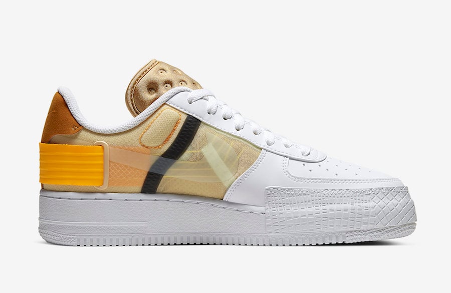 Nike AF1 Type White Gold Yellow AT7859-100 Release Date Info