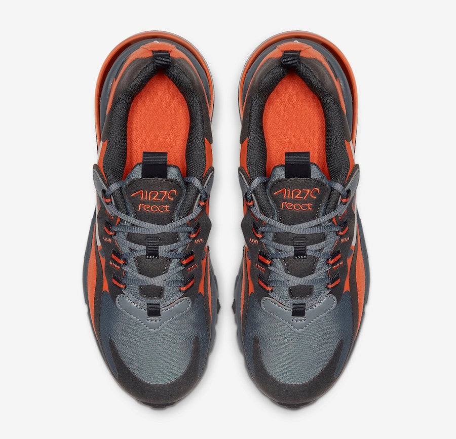 nike react grey and orange