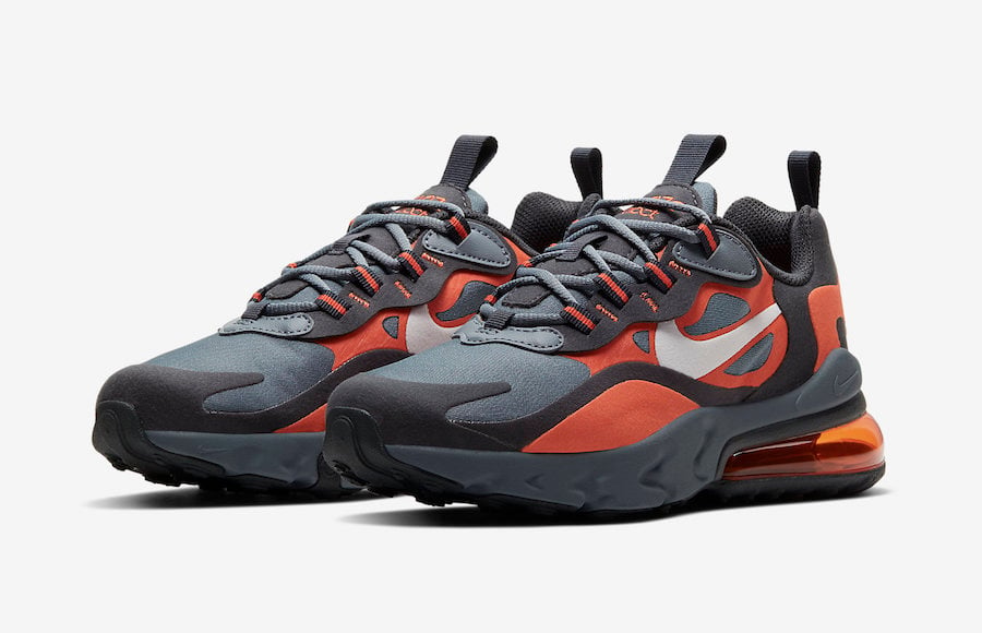 Nike Air Max 270 React in Grey and Orange