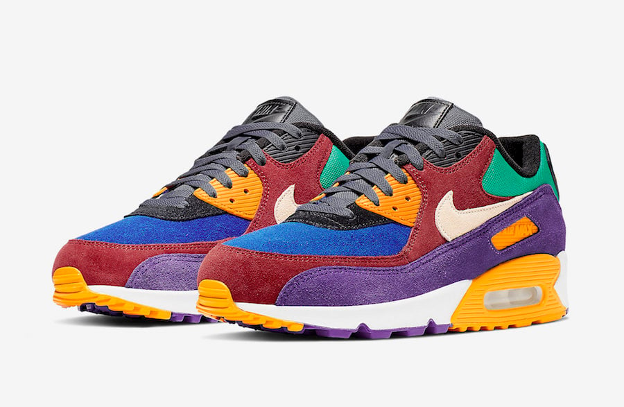 nike air max 90 purple and yellow