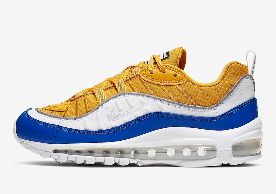 Nike Air Max 98 University Gold Game Royal AT6640-700 Release Date Info