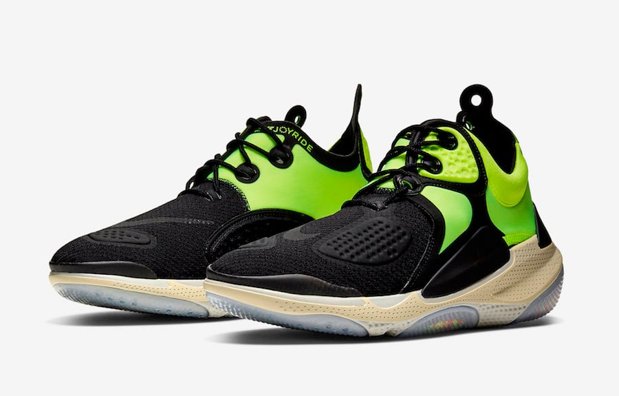 nike lime green and black shoes