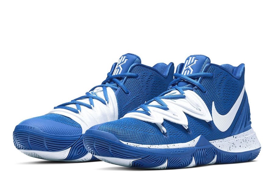 kyrie 5 blue and white