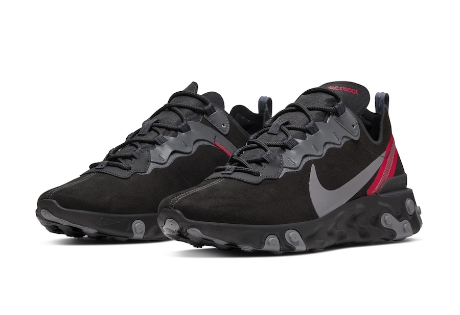 This Nike React Element 55 Features Suede Uppers