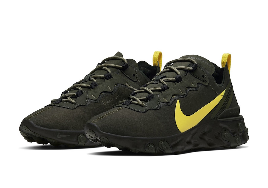 black and yellow nike react