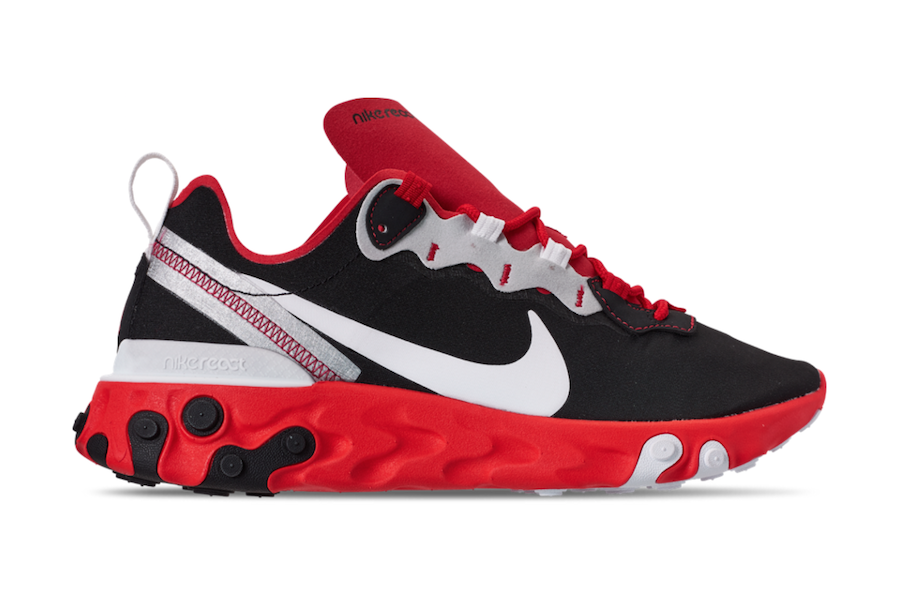 Nike React Element 55 in Red Orbit and Bright Crimson