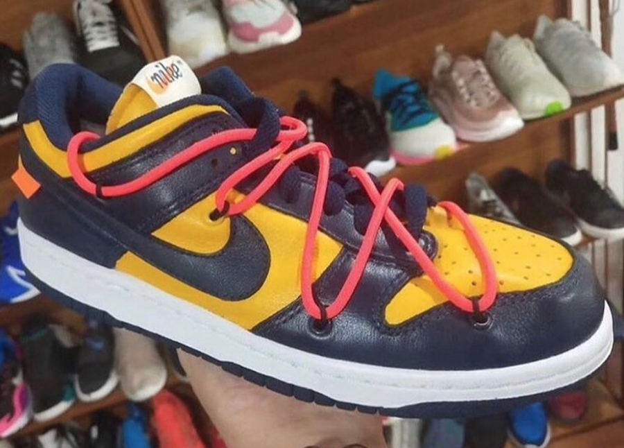 Off-White Nike Dunk Low University Gold Midnight Navy CT0856-700 Release Date Info