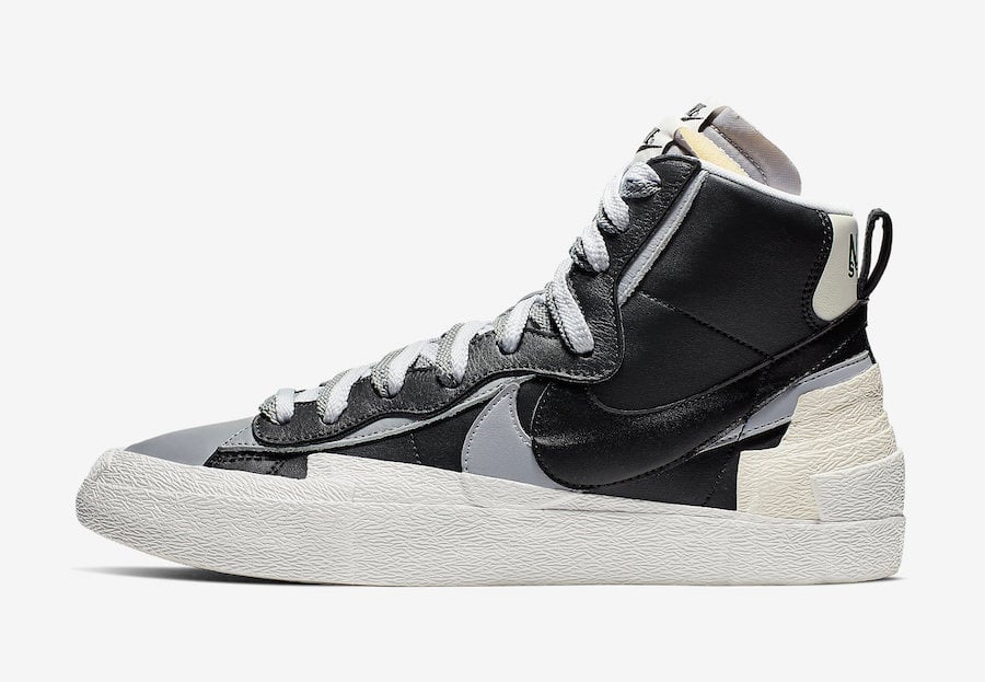 Sacai Nike Blazer Mid Black Grey White BV0072-002 Release Info 