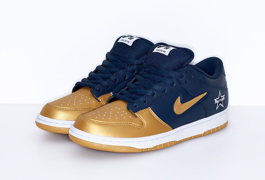 Supreme Nike SB Dunk Low Metallic Gold Navy CK3480-700 Release Date