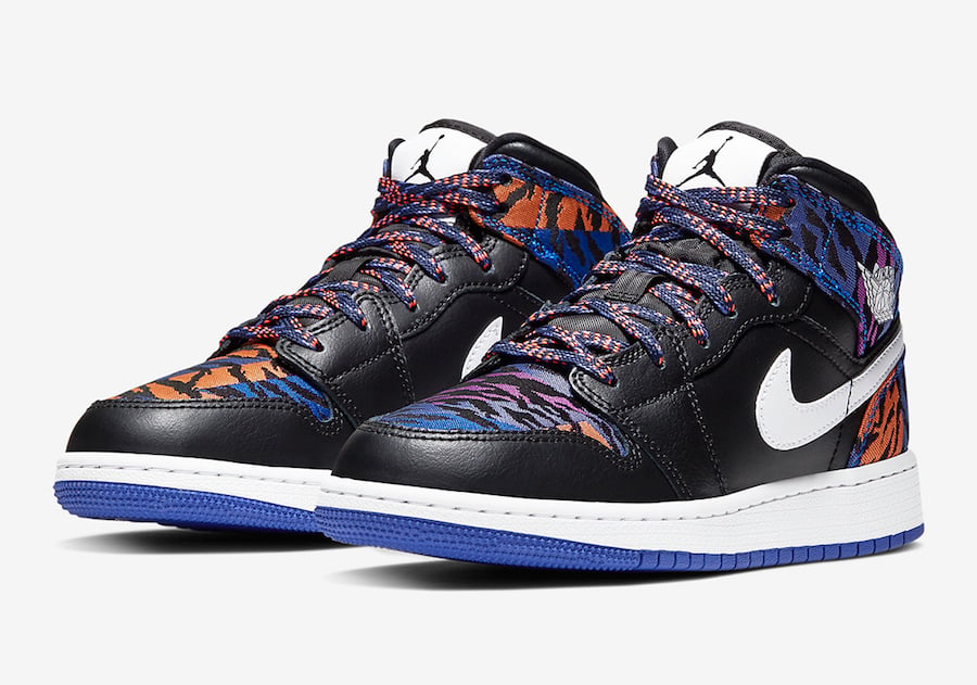 Air Jordan 1 Mid with Multicolor Tiger Print