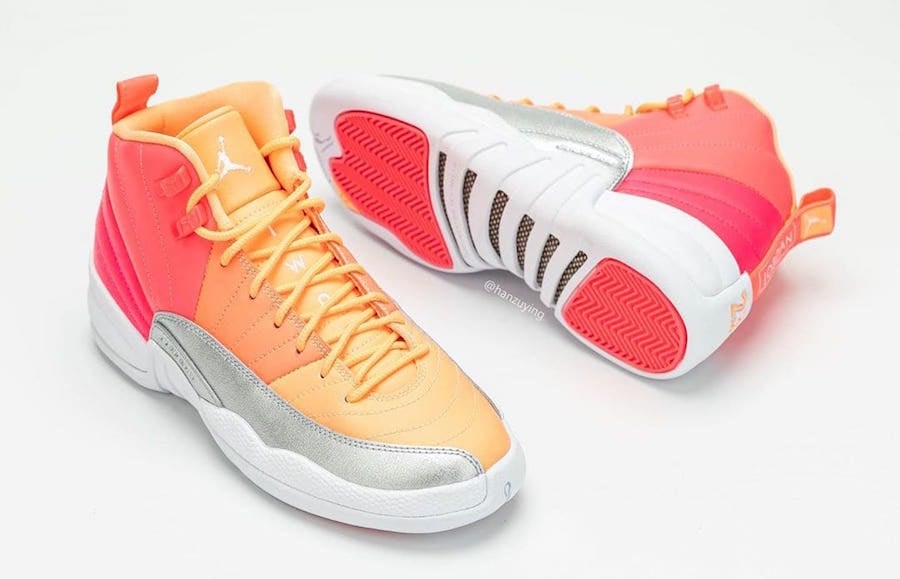 pink peach and silver jordans