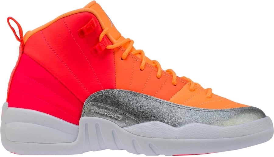 pink orange silver jordan 12s