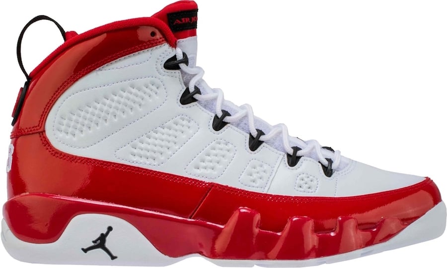 red white jordan 9s