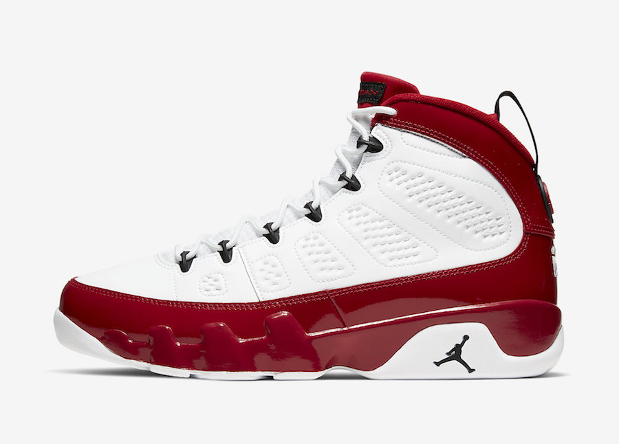 jordan 9's red and white