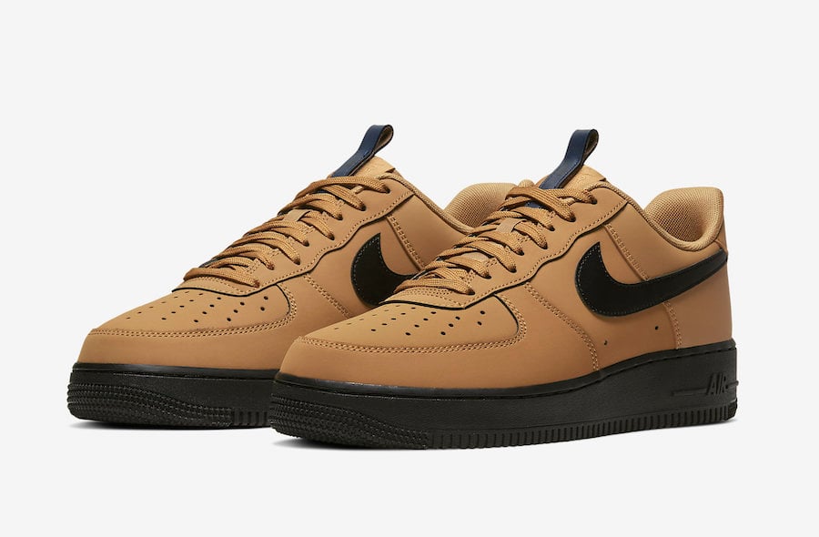 brown and black nike air force 1