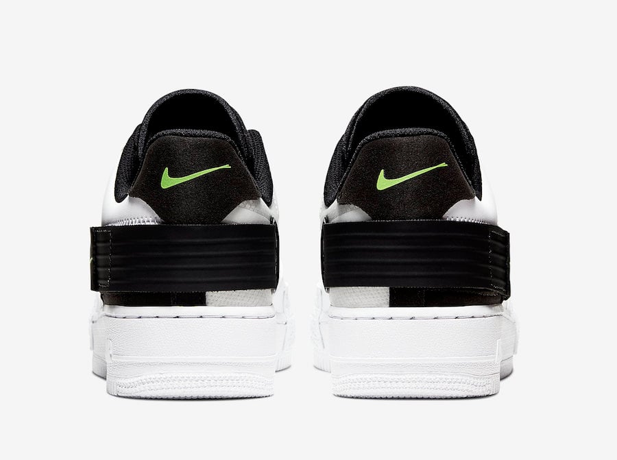 Nike Air Force 1 Type White Black Volt AT7859-101 Release Date Info