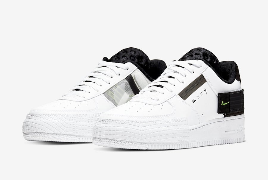 Nike Air Force 1 Type White Black Volt AT7859-101 Release Date Info