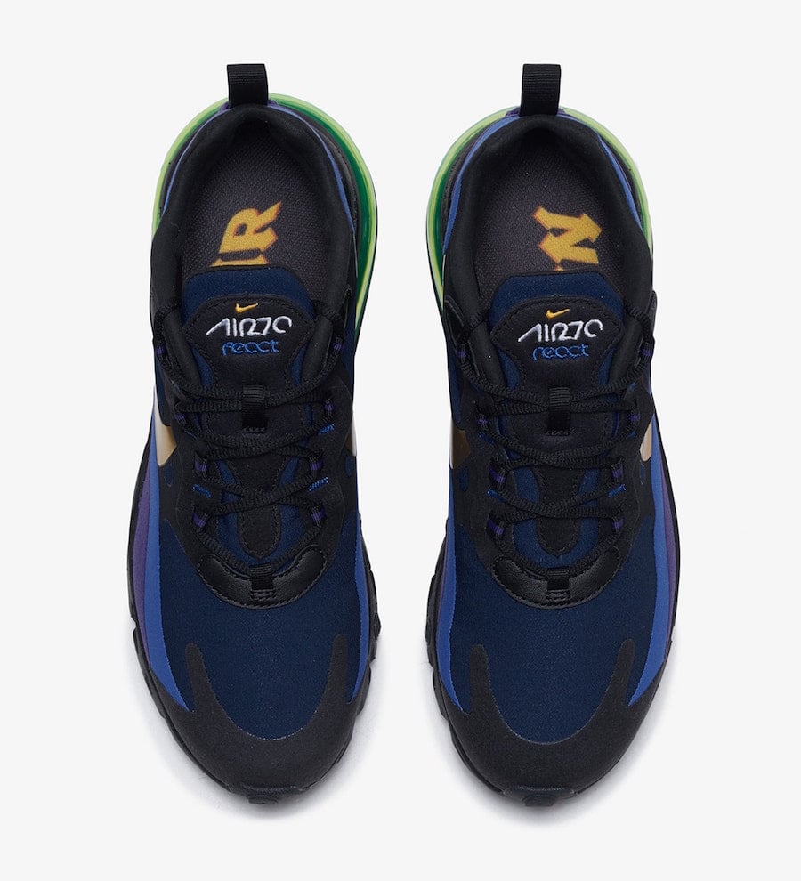 nike air max 270 react black university gold