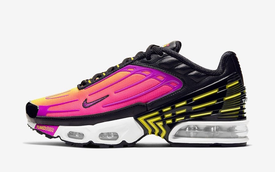 Nike Air Max Plus 3 Black Hyper Purple Optic Yellow CD6871-005 Release Date Info