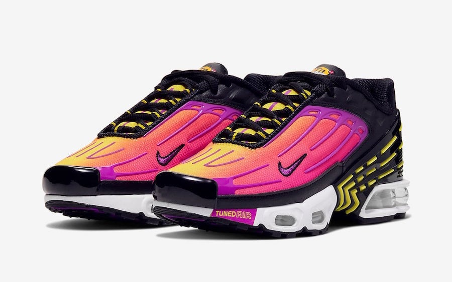 Nike Air Max Plus 3 Black Hyper Purple Optic Yellow CD6871-005 Release Date Info Nike Air Max Plus 3 Black Hyper Purple Optic Yellow CD6871-005 Release Date Info