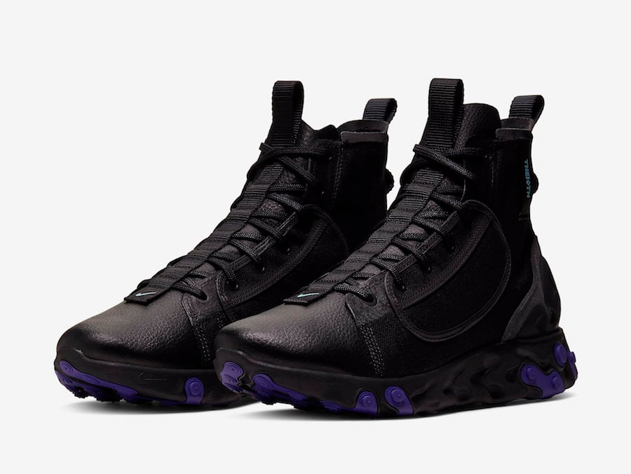 Nike React Ianga in Black, Aqua and Purple