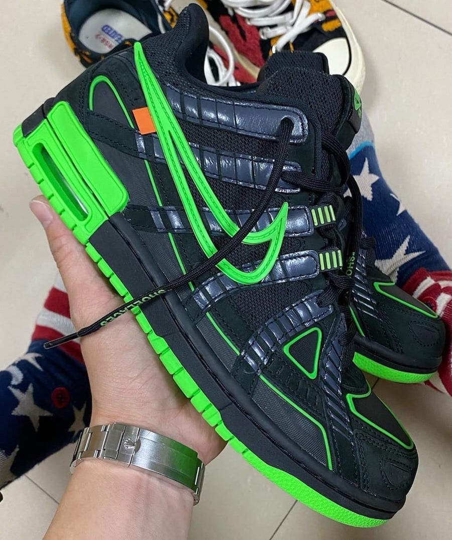 Off-White Nike Air Rubber Dunk Black Green Strike CU6015-001