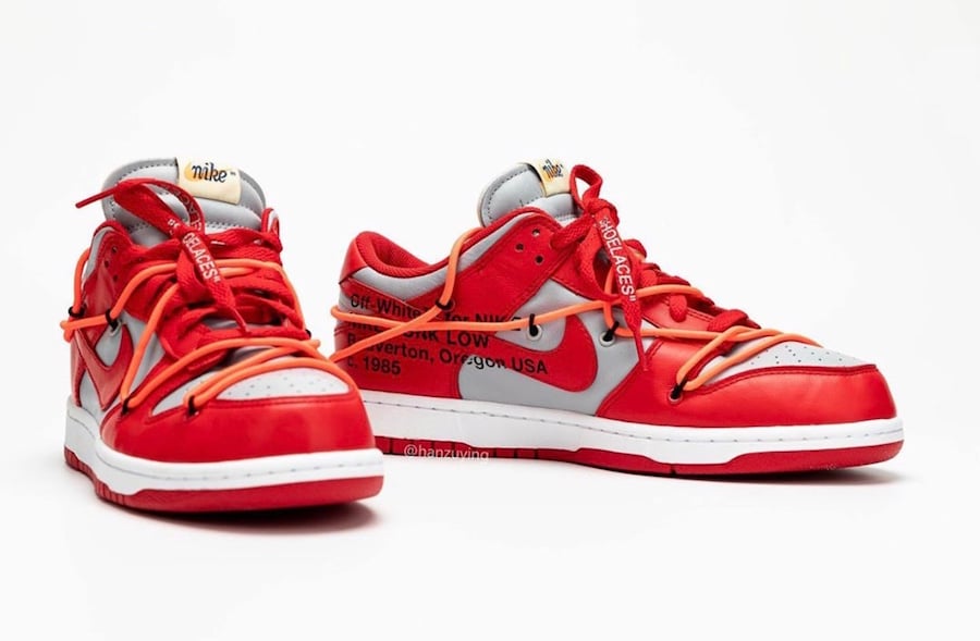 Off-White Nike Dunk Low University Red Wolf Grey CT0856-600 2019 Release Date Info