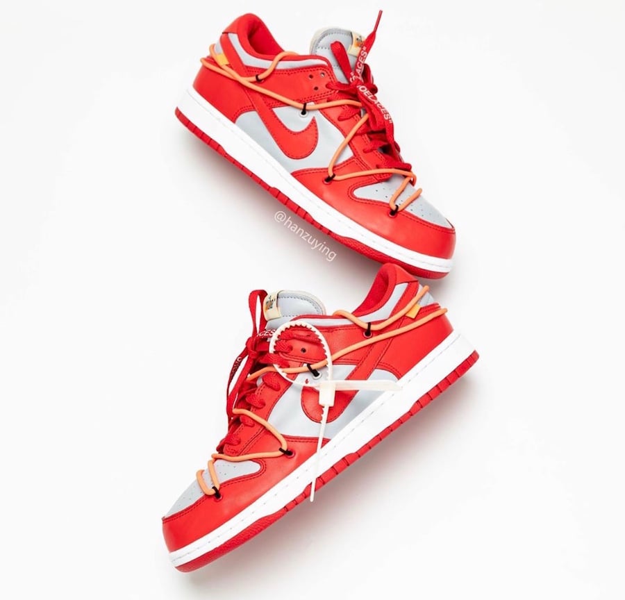 Off-White Nike Dunk Low University Red Wolf Grey CT0856-600 2019 Release Date Info