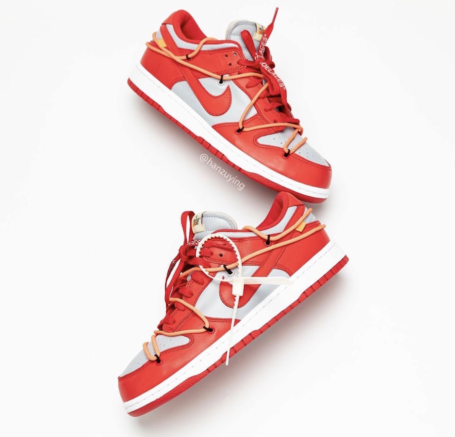 Off-White Nike Dunk Low University Red Wolf Grey CT0856-600 2019 Release Date Info