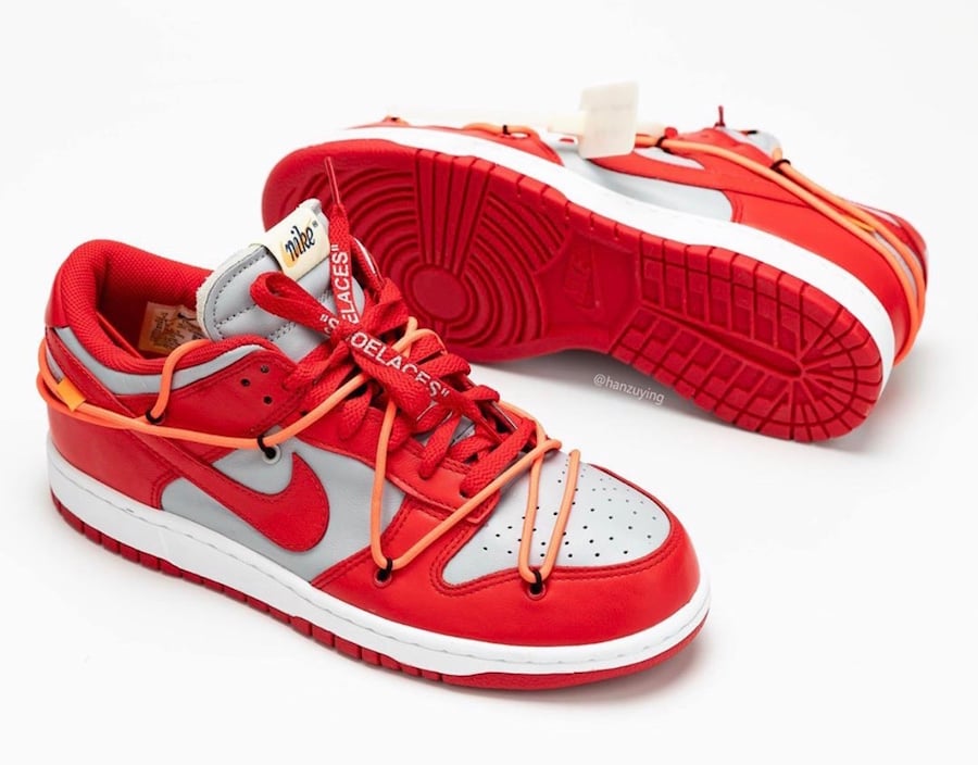 Off-White Nike Dunk Low University Red Wolf Grey CT0856-600 2019 Release Date Info