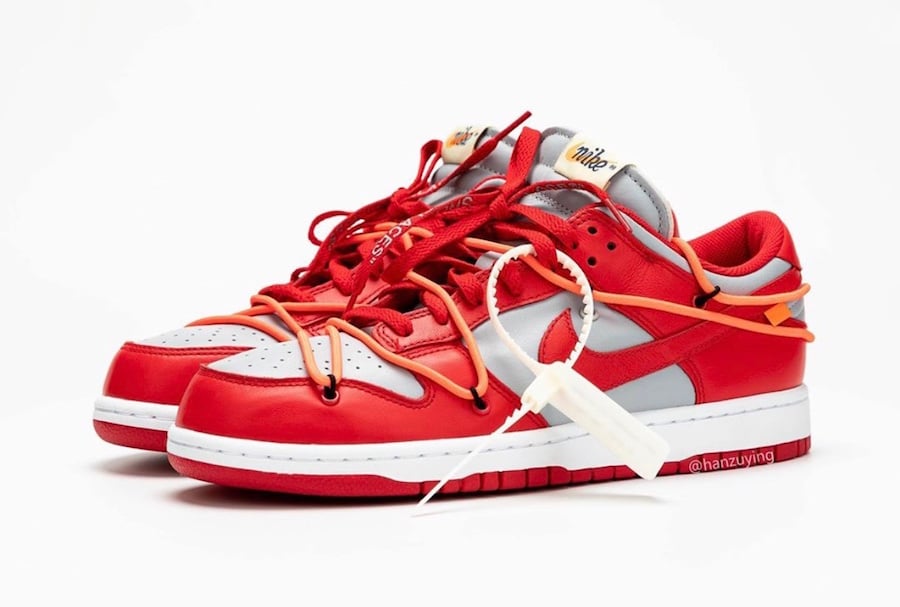 Off-White Nike Dunk Low University Red Wolf Grey CT0856-600 2019 Release Date Info